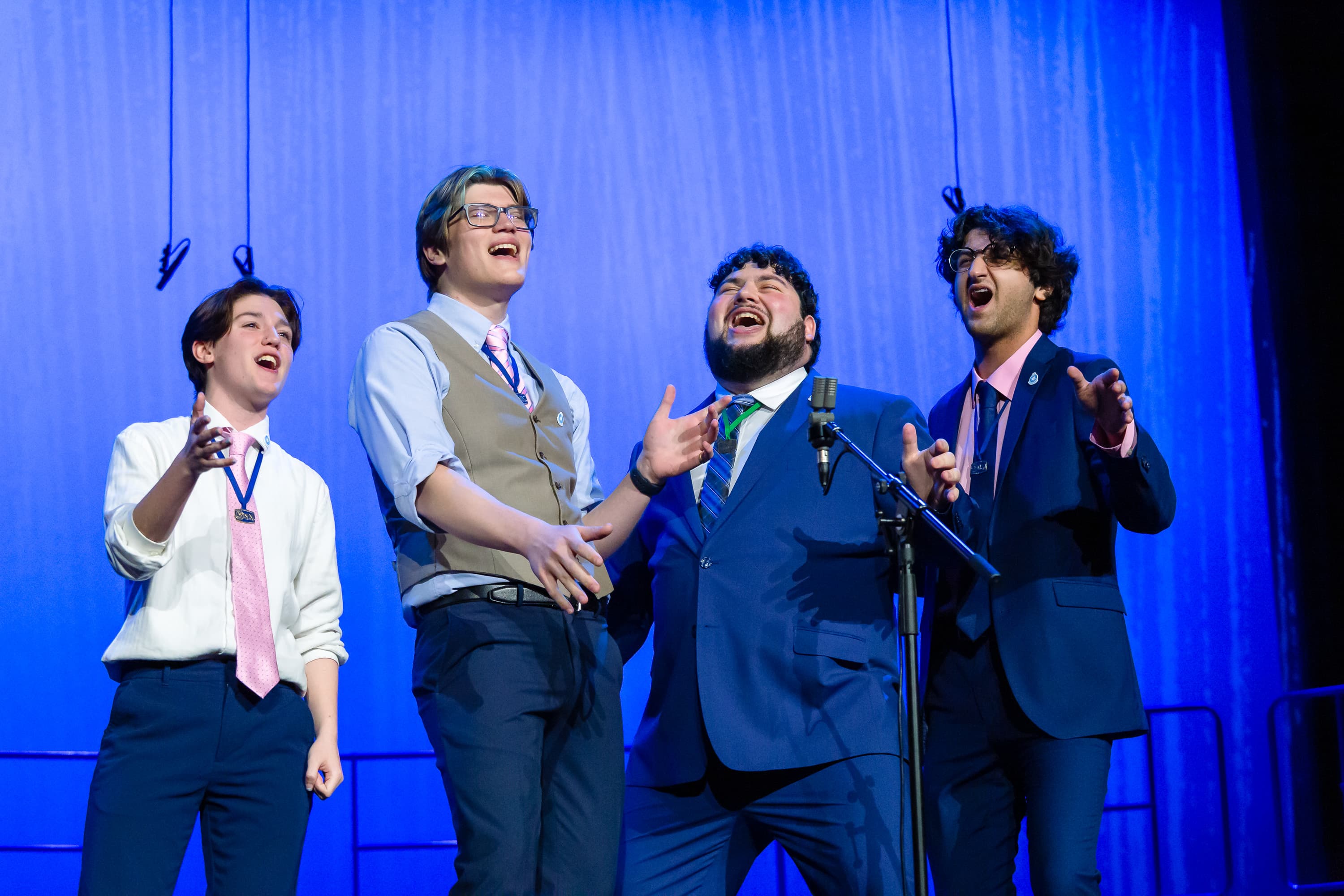 A youth quartet nailing a chord at the Midwinter Convention.