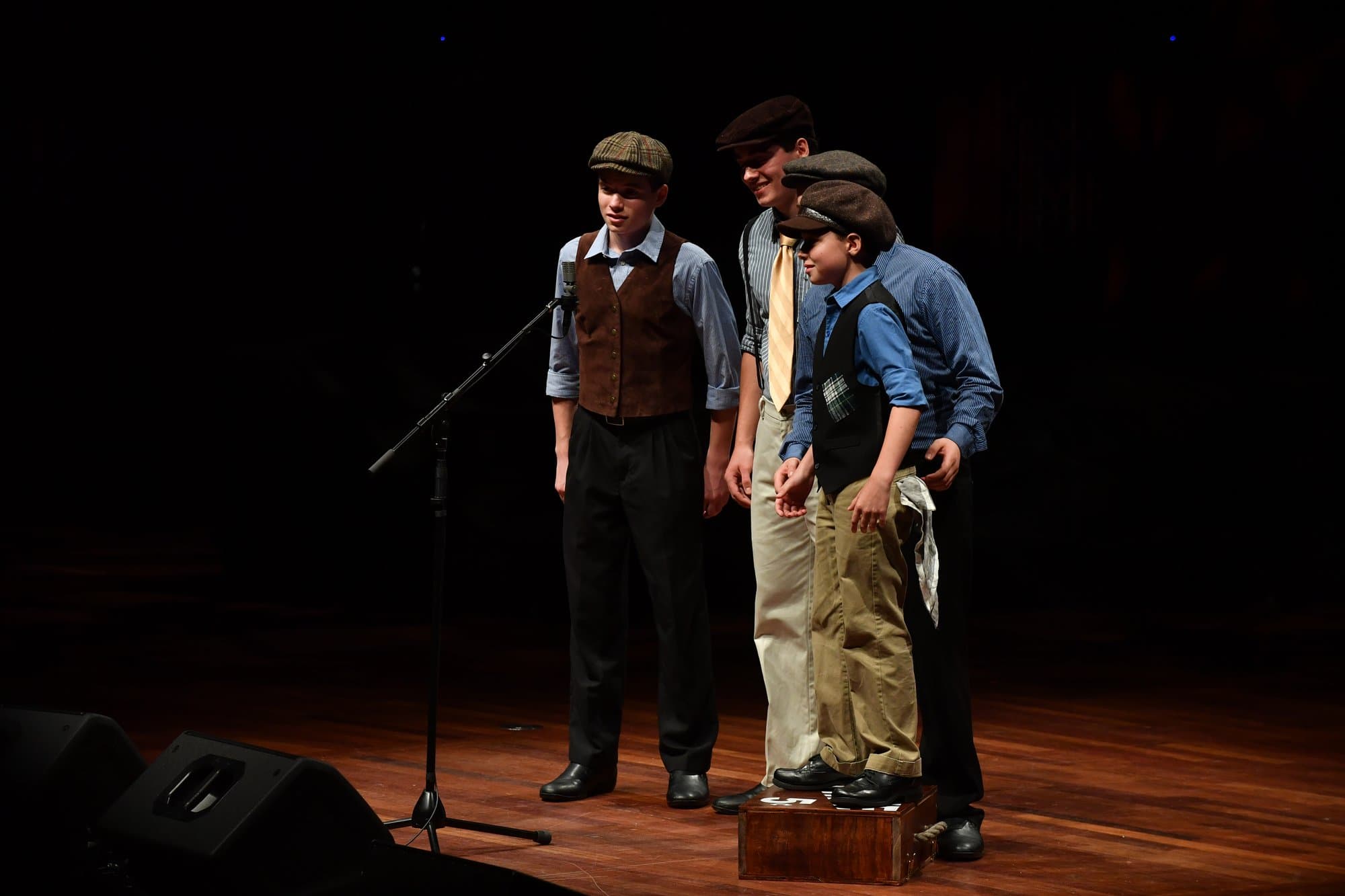 A youth quartet performing.