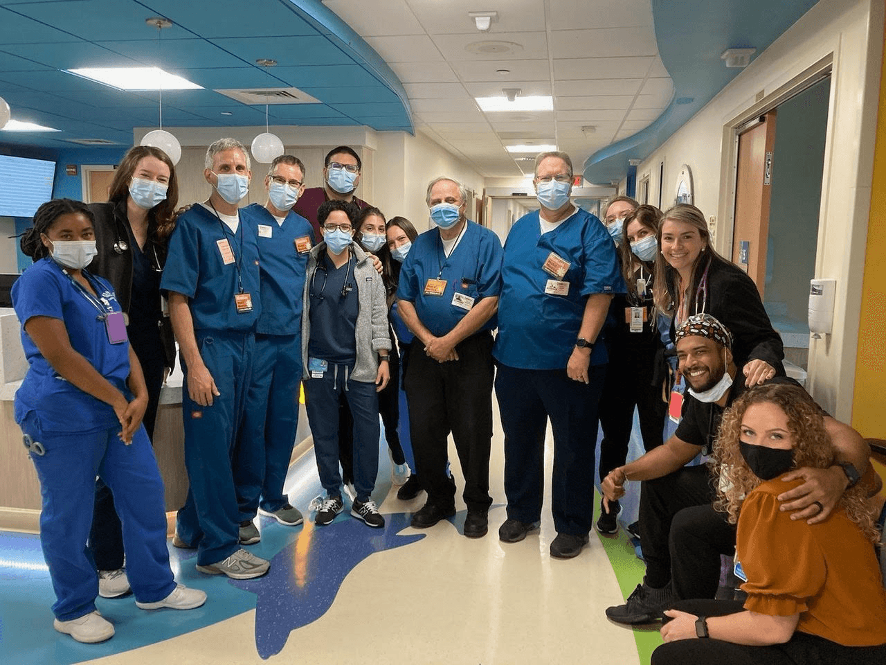 A Music Medics group with the care team at the children's hospital